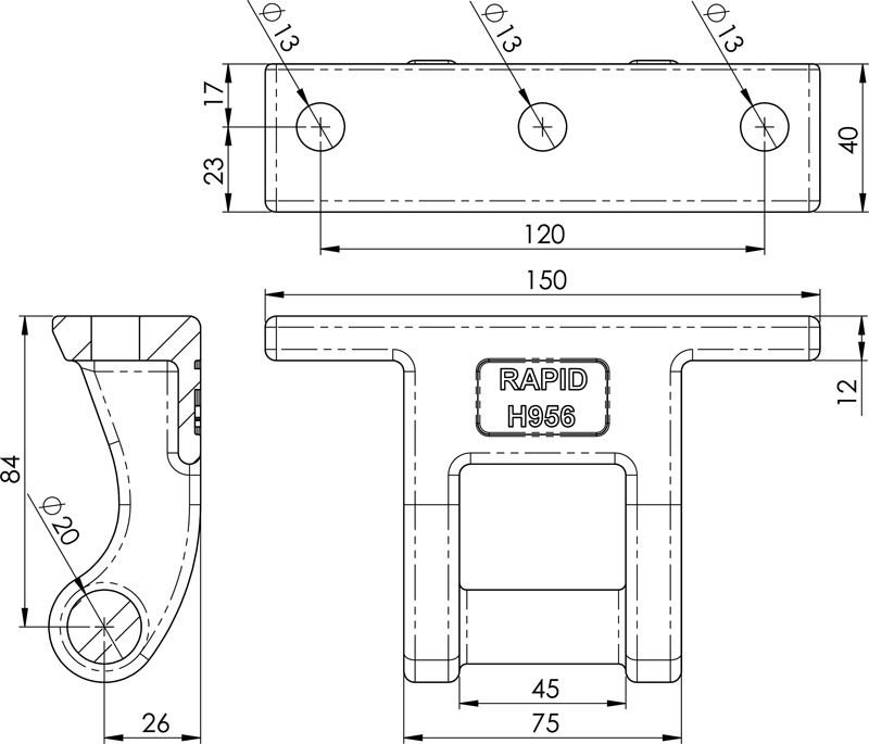 Scharnier Rapid H956